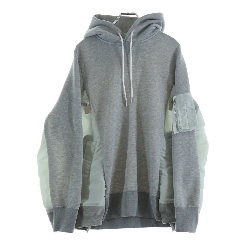 Sacai(サカイ) Sponge Sweat x Nylon Twill Hoodie フーディー パーカー グレー SCM-325