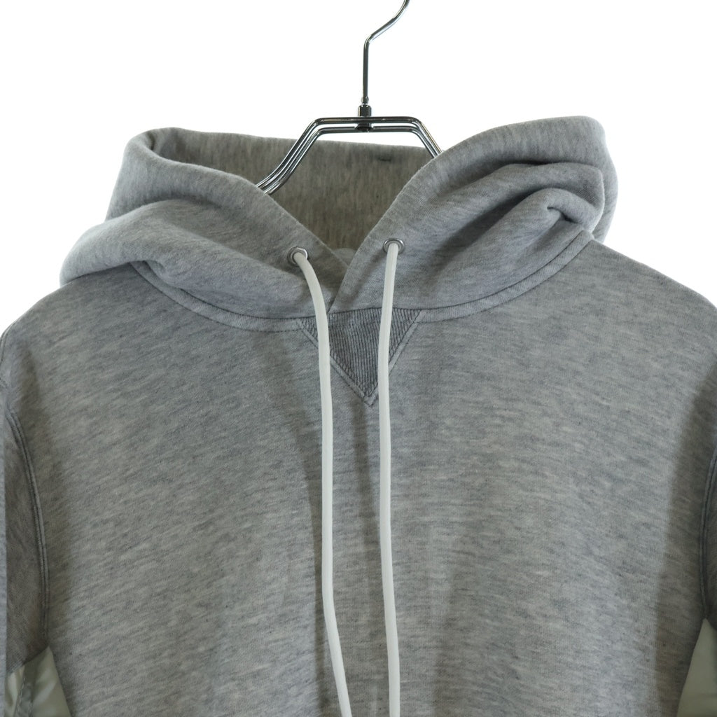 Sacai(サカイ) Sponge Sweat x Nylon Twill Hoodie フーディー パーカー グレー SCM-325