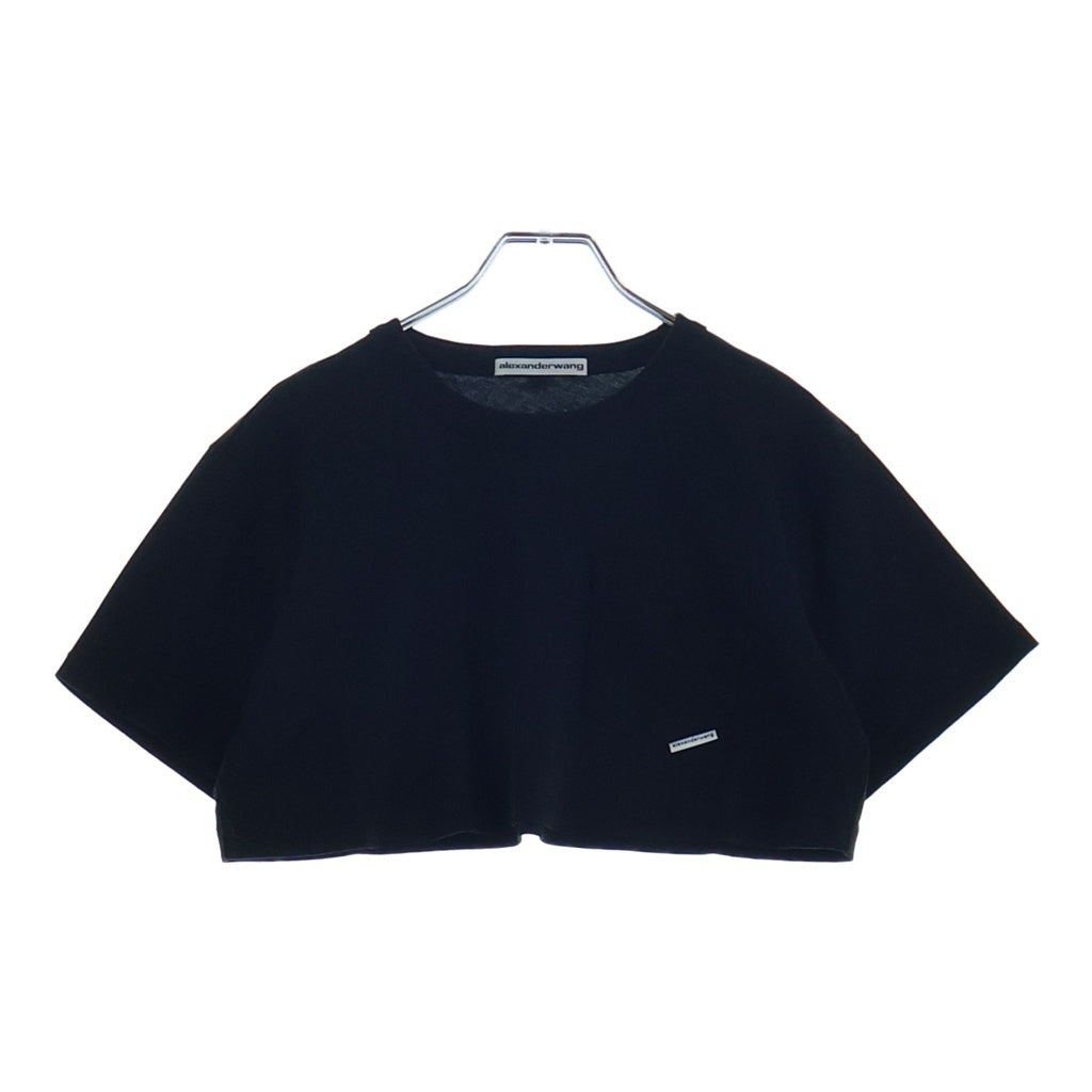 ALEXANDER WANG(アレキサンダーワン) クロップド丈 クルーネックTシャツ カットソー ブラック 1CC2221635 レディース
