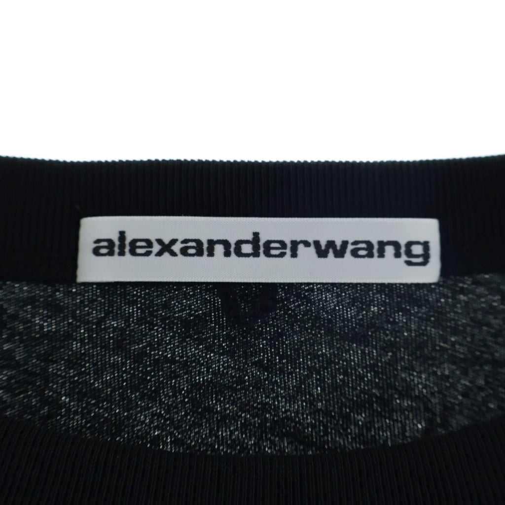 ALEXANDER WANG(アレキサンダーワン) クロップド丈 クルーネックTシャツ カットソー ブラック 1CC2221635 レディース