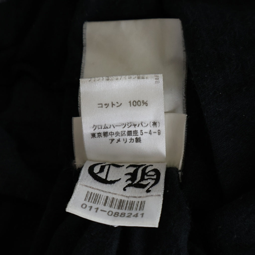CHROME HEARTS(クロムハーツ) バックスクロールラベルプリント Vネック半袖Tシャツカットソー ブラック