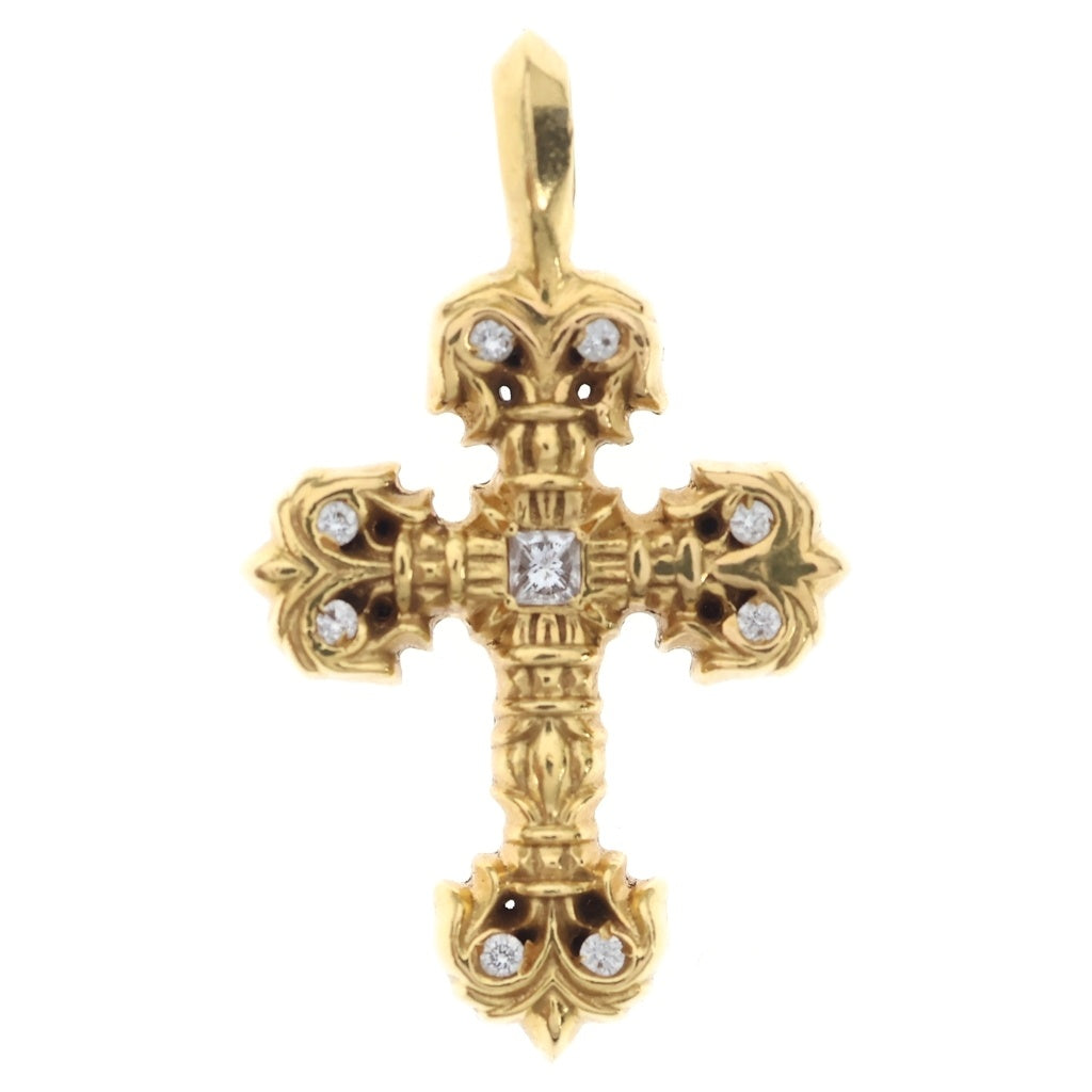 CHROME HEARTS(クロムハーツ) 22K FILIGREE TINY P/DIA タイニーフィリグリークロス PAVEダイヤ ペンダントトップ ゴールド BCA045