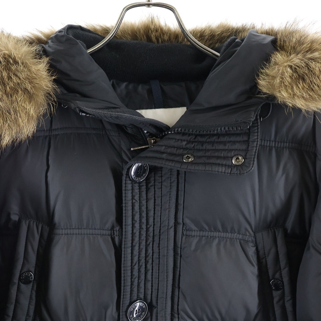 MONCLER(モンクレール) AFFTON ファー付きダウンコート ダウンジャケット ブラック