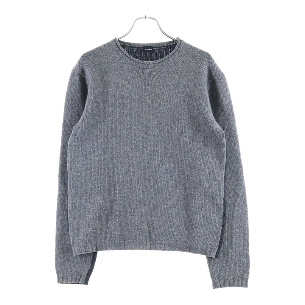 JIL SANDER(ジルサンダー) 背面切替 カシミヤクルーネックセーター ニット ブラック/グレー