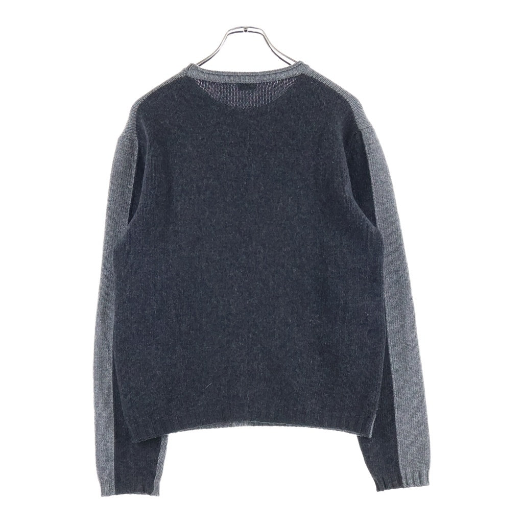 JIL SANDER(ジルサンダー) 背面切替 カシミヤクルーネックセーター ニット ブラック/グレー