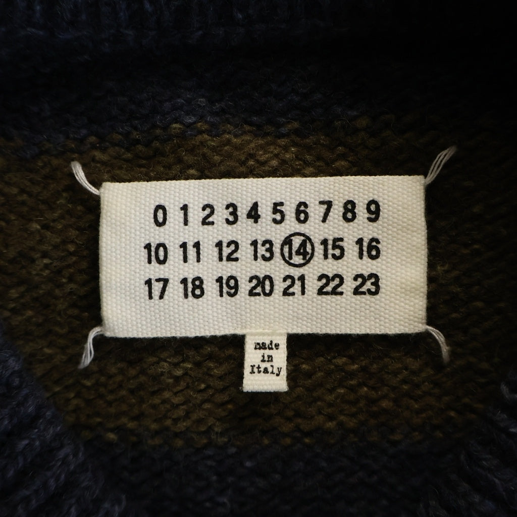 Maison Margiela(メゾンマルジェラ) 14AW ボーダークルーネックセーター ニット ブルー/ブラウン