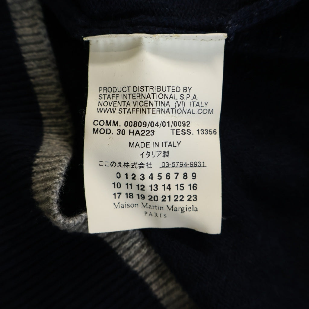 Maison Margiela(メゾンマルジェラ) ここのえ Vネックセーター バイカラーニット ネイビー/グレー