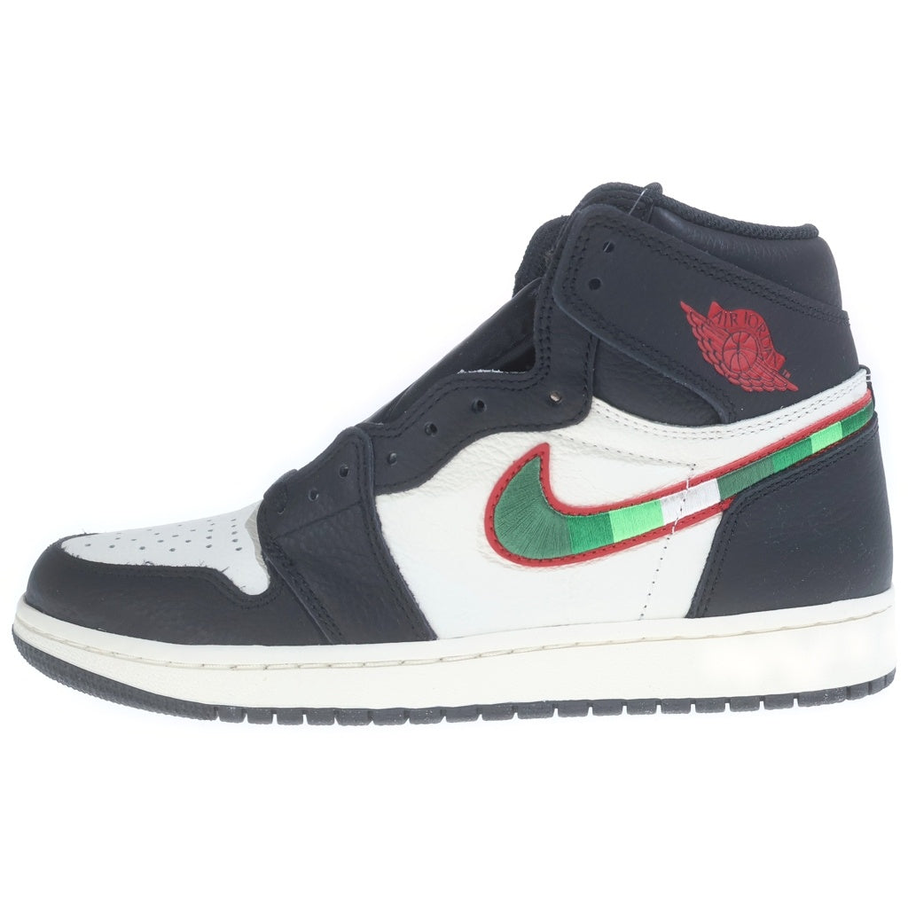 NIKE(ナイキ) AIR JORDAN1 RETRO HIGH OG SPORTS ILLUSTRATED エアジョーダン1 レトロ スポーツ イラストレイテッド レザーハイカットスニーカー ブラック/ホワイト 555088-015 US8.5/26.5cm