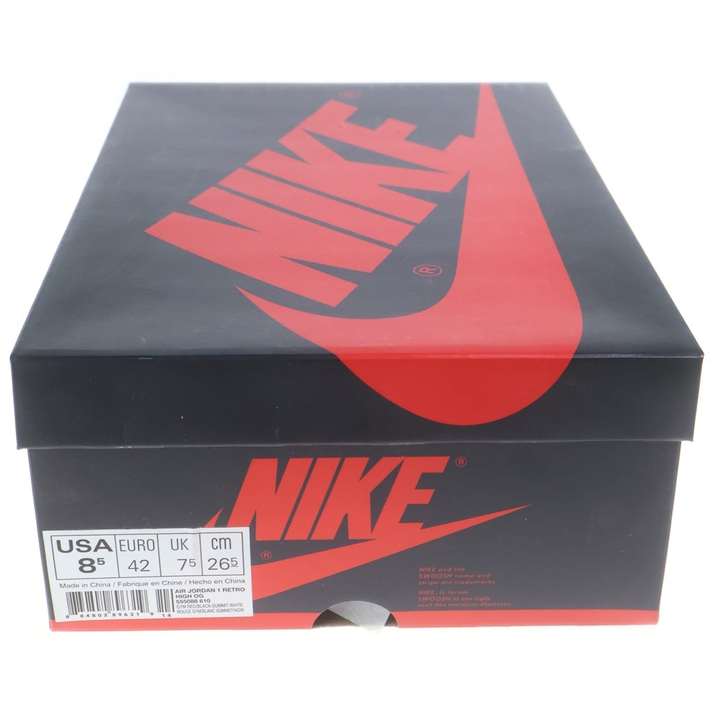 NIKE(ナイキ) AIR JORDAN1 RETRO HIGH OG TRACK RED エアジョーダン1 レトロ トラックレッド レザーハイカットスニーカー マルチカラー 555088-112 US8.5/26.5cm