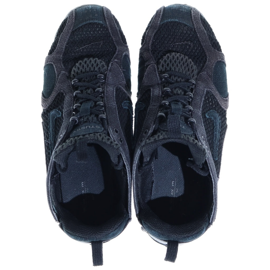 NIKE(ナイキ) ×STUSSY AIR ZOOM SPIRIDON CAGE 2 ステューシー エアズーム スピリドン ケージド2 メッシュローカットスニーカー ブラック US8.5/26.5cm CQ5486-001