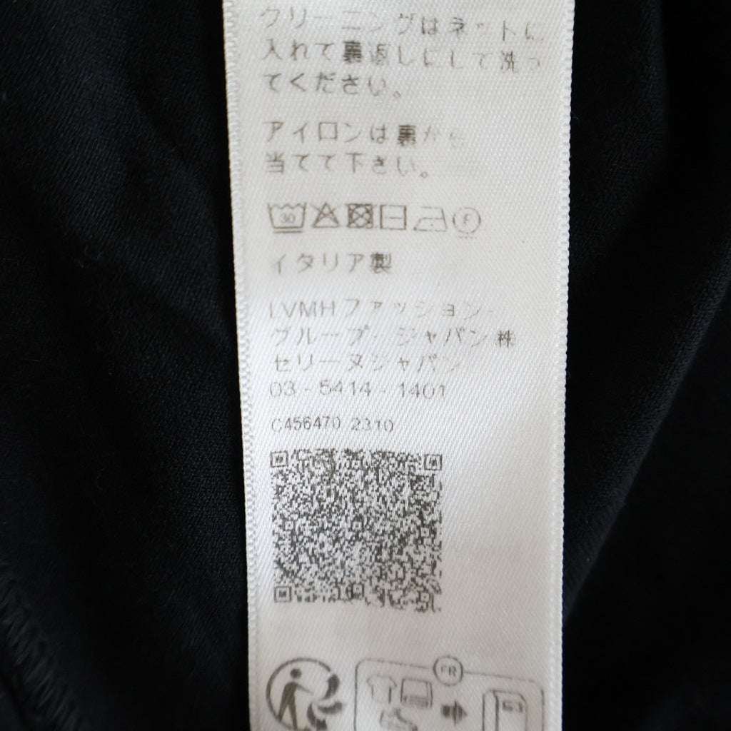 CELINE(セリーヌ) トリオンフ エンブロイダリー ワンポイントロゴ刺繍 クルーネック半袖Tシャツカットソー ブラック 2X04I671Q