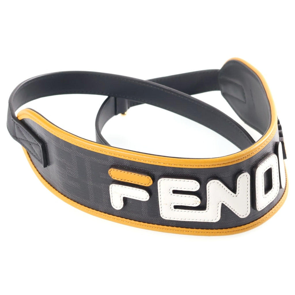 FENDI(フェンディ) ×FILA FENDI MANIA フィラ ナイロンショルダーバッグ クラッチバック ブラック/イエロー レディース
