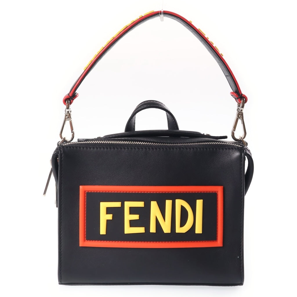 FENDI(フェンディ) LITTLE MONSTER LOGO HANDBAG CROSSBODY BAG フロントロゴ クロスボディバッグ ショルダーバッグ ブラック/イエロー レディース