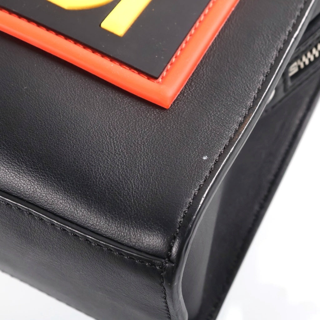 FENDI(フェンディ) LITTLE MONSTER LOGO HANDBAG CROSSBODY BAG フロントロゴ クロスボディバッグ ショルダーバッグ ブラック/イエロー レディース