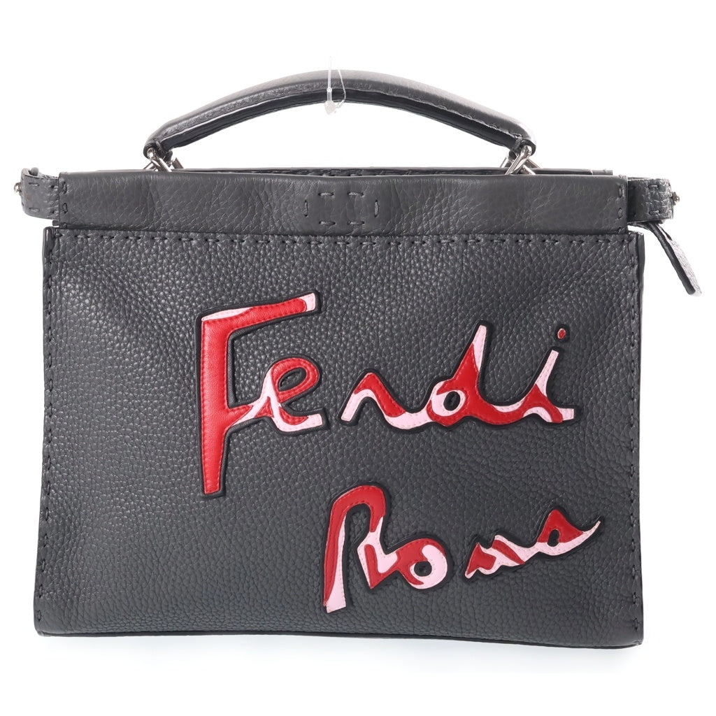 FENDI(フェンディ) ピーカブーミニフィット フロントデザインハンドバック グレー/レッド 7VA422 レディース