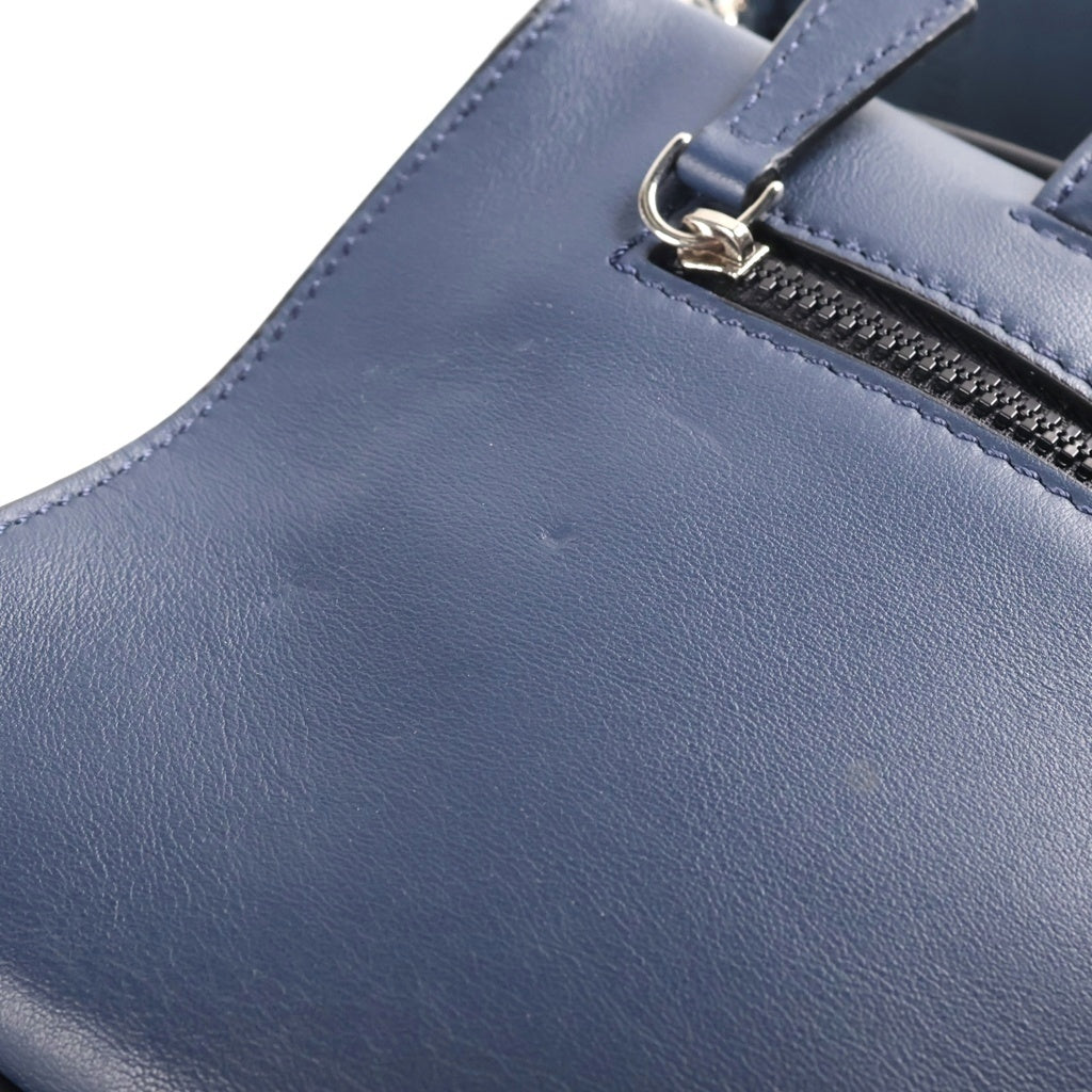 FENDI(フェンディ) ミニルイ ショルダーバック レザーハンドバック ネイビー/イエロー 7M0238 レディース