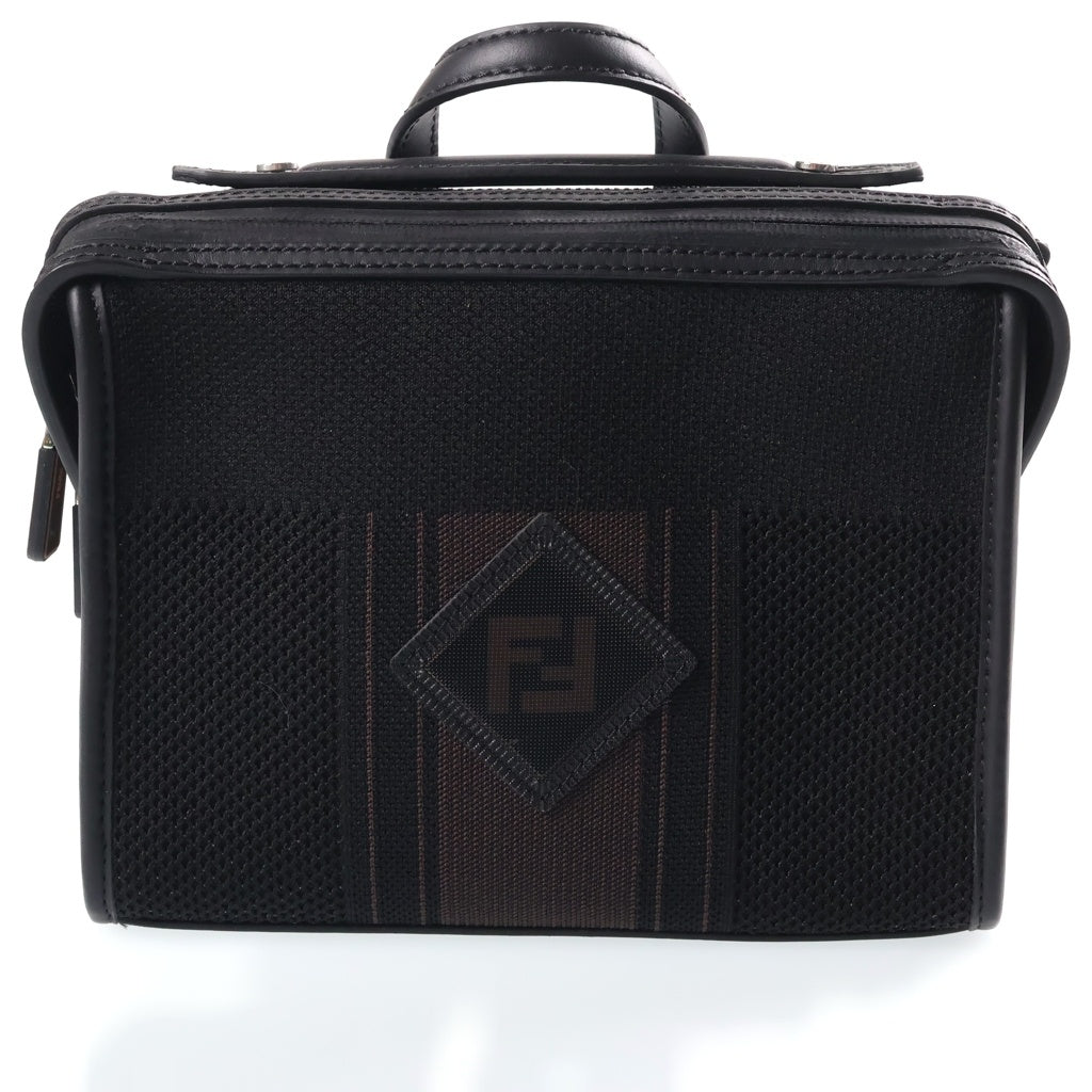 FENDI(フェンディ) ミニルイ メッシュハンドバック ショルダーバック ブラック/ブラウン レディース