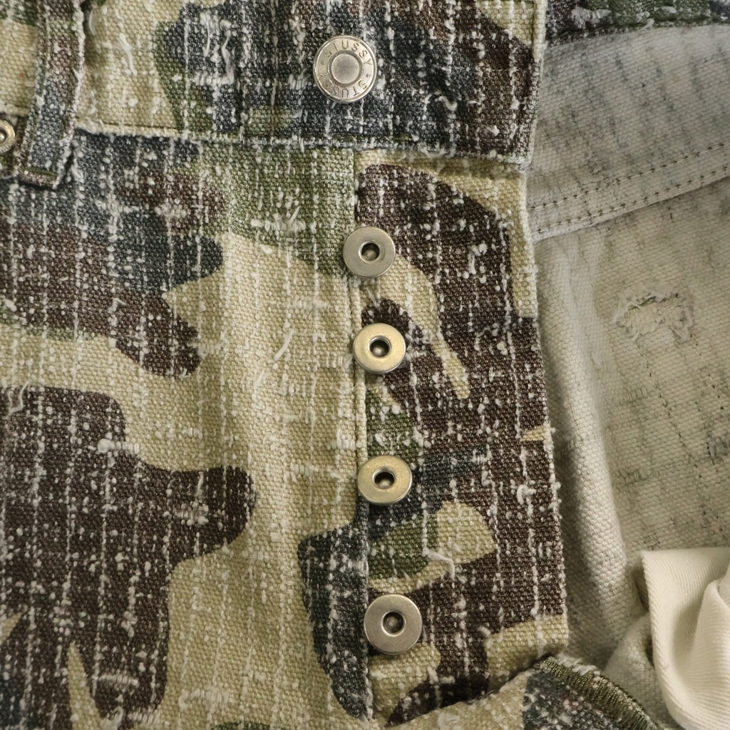 STUSSY(ステューシー) 24SS BIG OL' JEAN CAMO CANVAS NEEDLE PUNCH カモ柄バギーパンツ ワイドパンツ グリーン 116666