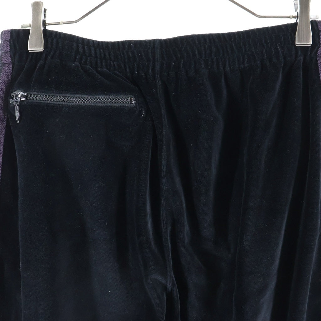 Needles(ニードルス) 21AW ベロアサイドラインパンツ トラックパンツ ブラック/パープル J0229