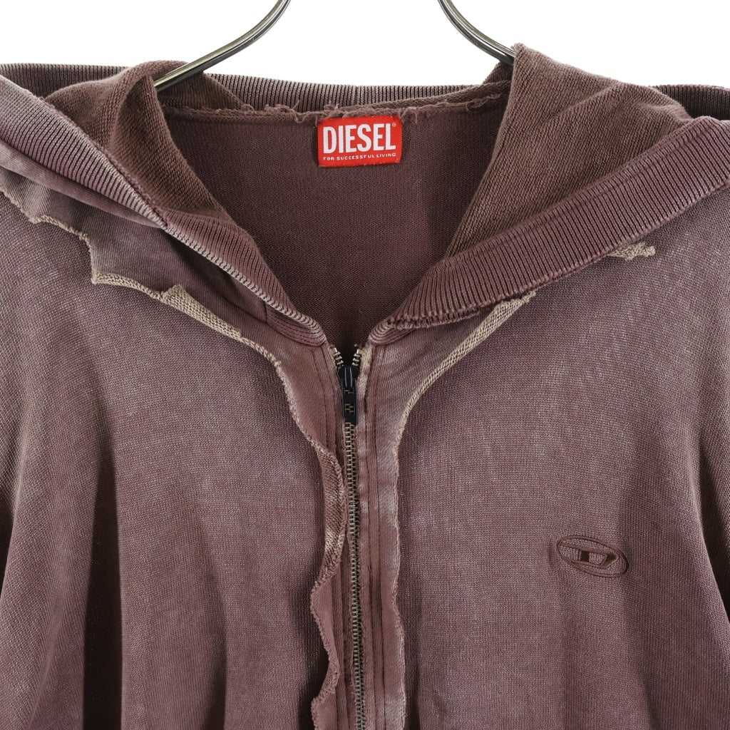 DIESEL(ディーゼル) K-PELTO リブニット切り替え ジップアップパーカー パープル A18897 0NKCQ 7FGA