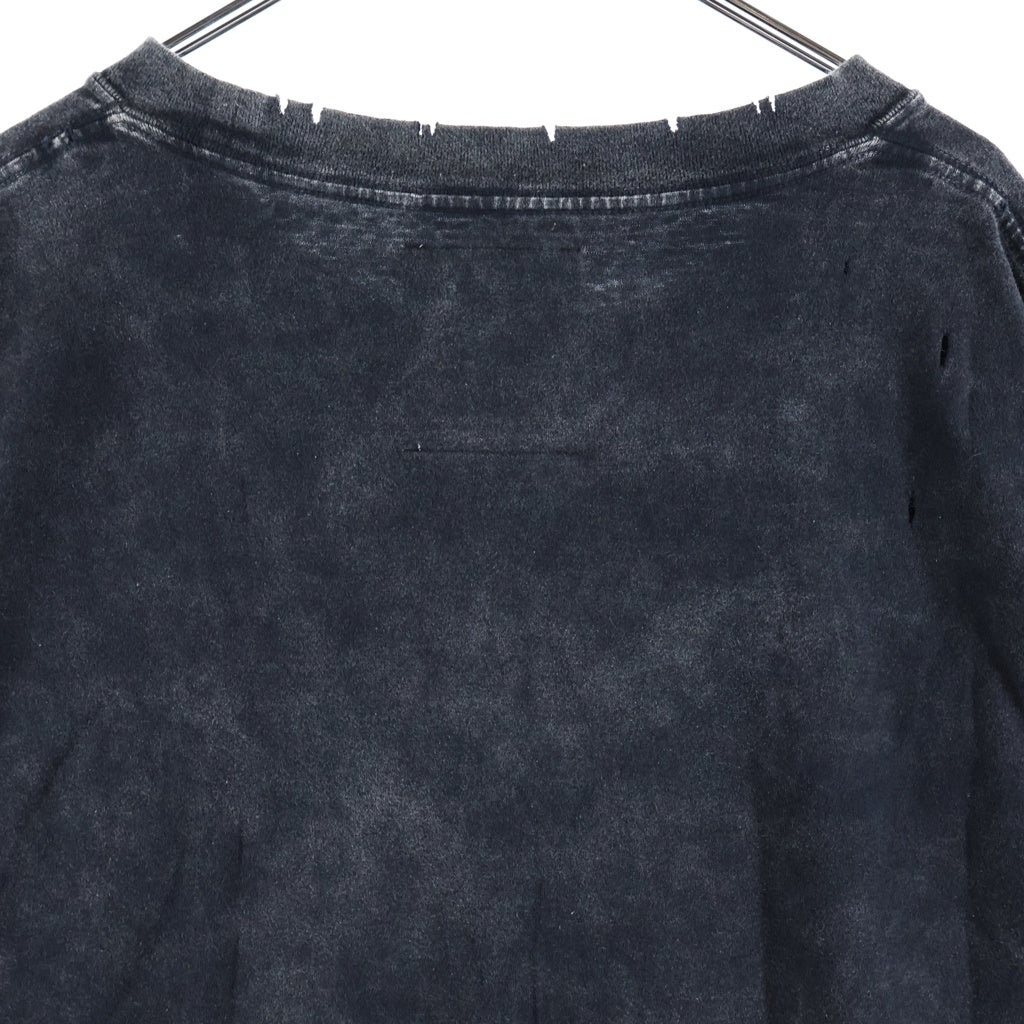 MAISON MIHARAYASUHIRO(メゾンミハラヤスヒロ) 25AW EMBELLISHED BLEACHED TEE エンベリッシュド ブリーチ クルーネック半袖カットソーTシャツ グレー A15TS631