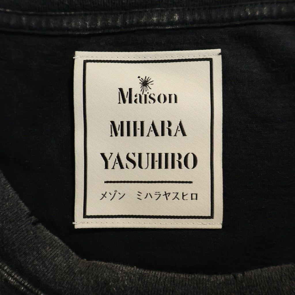 MAISON MIHARAYASUHIRO(メゾンミハラヤスヒロ) 25AW EMBELLISHED BLEACHED TEE エンベリッシュド ブリーチ クルーネック半袖カットソーTシャツ グレー A15TS631