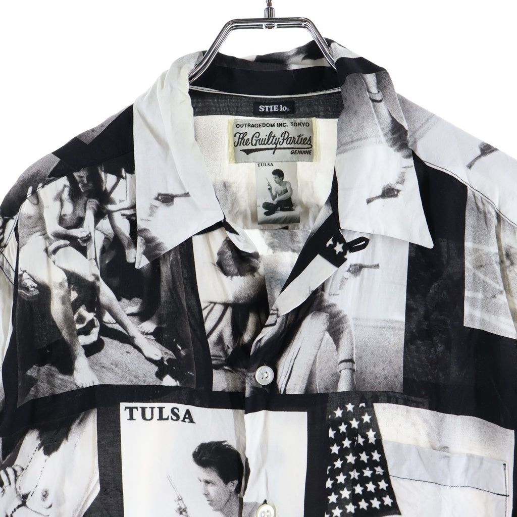 WACKO MARIA(ワコマリア) 21SS LARRY CLARK TULSA S/S HAWAIIAN SHIRT ラリークラーク ハワイアン半袖Tシャツ ブラック/ホワイト