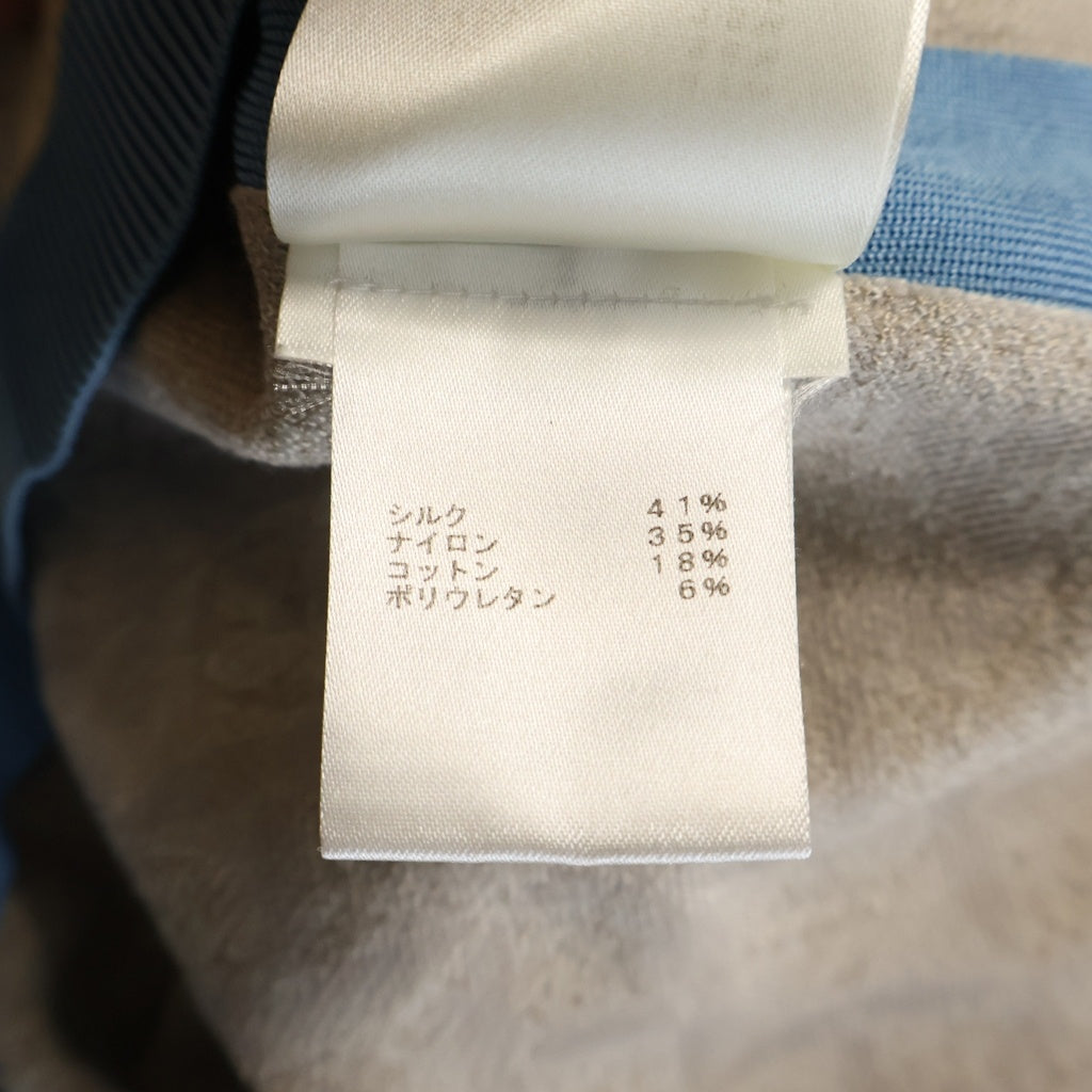 LOUIS VUITTON(ルイヴィトン) 22SS シルクナイロン コントラストトリム チェーン 半袖ニット ベージュ RW221A LW2 FMKS93