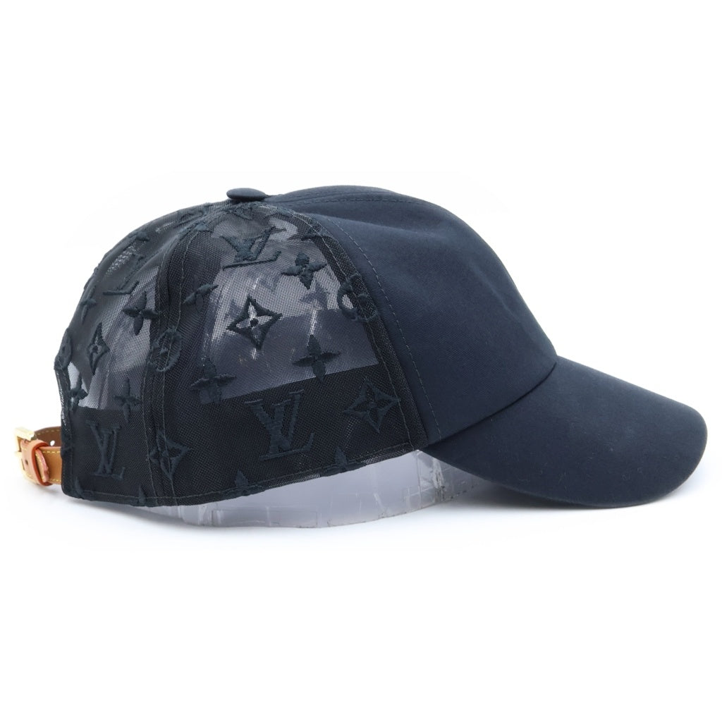LOUIS VUITTON(ルイヴィトン) ベースボール モノグラム メッシュ キャップ 帽子 ブラック M77115 レディース