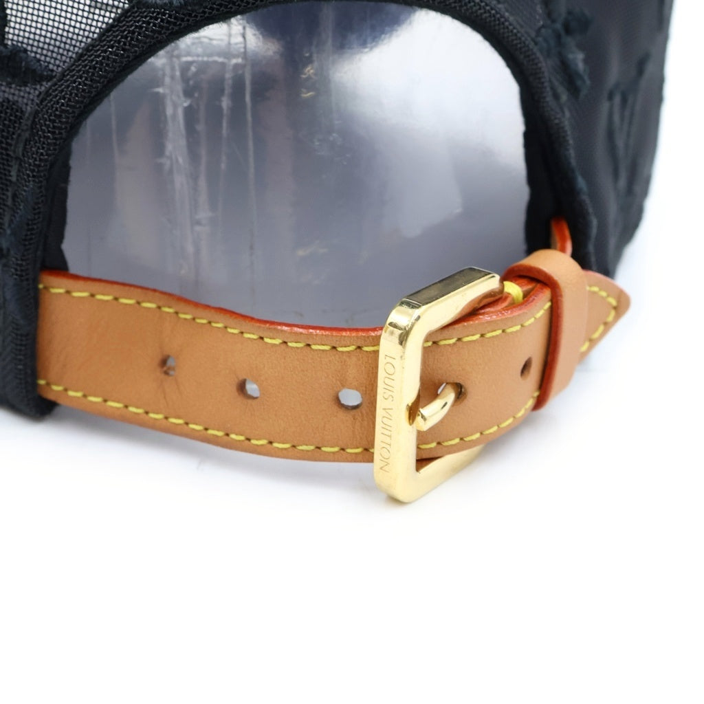 LOUIS VUITTON(ルイヴィトン) ベースボール モノグラム メッシュ キャップ 帽子 ブラック M77115 レディース