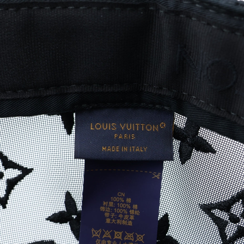 LOUIS VUITTON(ルイヴィトン) ベースボール モノグラム メッシュ キャップ 帽子 ブラック M77115 レディース