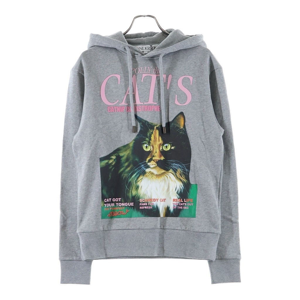 J.W.ANDERSON(ジェー ダブリュー アンダーソン) Cat Print Organic Cotton Hoodie キャット プリント オーガニック コットンフーディー グレー JW0195 PG0771