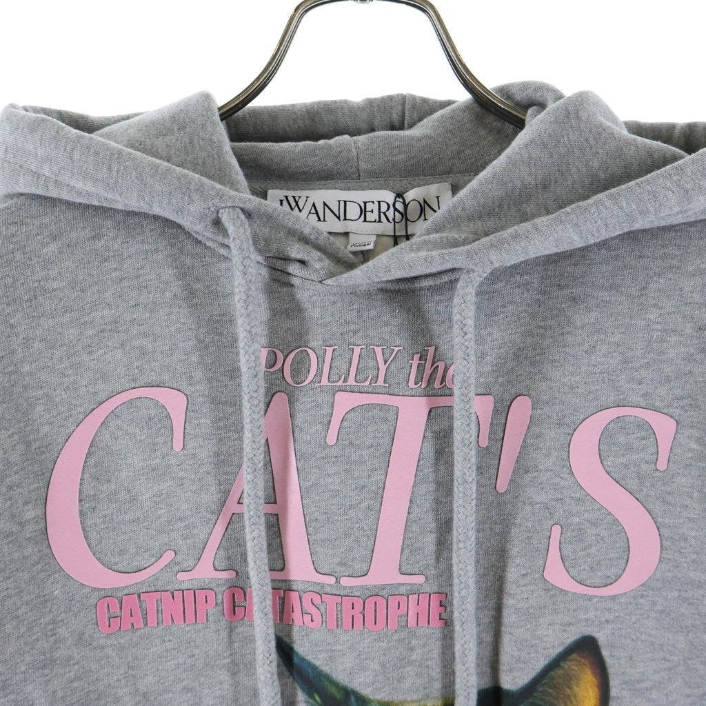 J.W.ANDERSON(ジェー ダブリュー アンダーソン) Cat Print Organic Cotton Hoodie キャット プリント オーガニック コットンフーディー グレー JW0195 PG0771