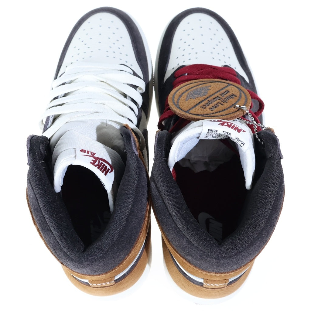 NIKE(ナイキ) AIR JORDAN1 HIGH OG エア ジョーダン 1 ハイカットスニーカー US9/27cm ブラック/ブラウン DZ5485-201
