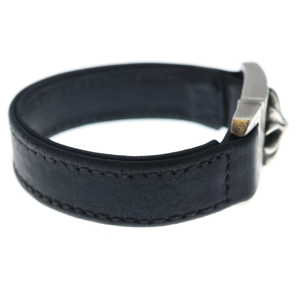 CHROME HEARTS(クロムハーツ) HARNESS CROSS BOX ハーネス クロスボックス レザーブレスレット シルバー/ブラック