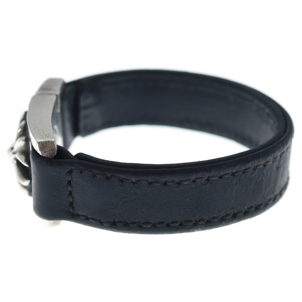 CHROME HEARTS(クロムハーツ) HARNESS CROSS BOX ハーネス クロスボックス レザーブレスレット シルバー/ブラック