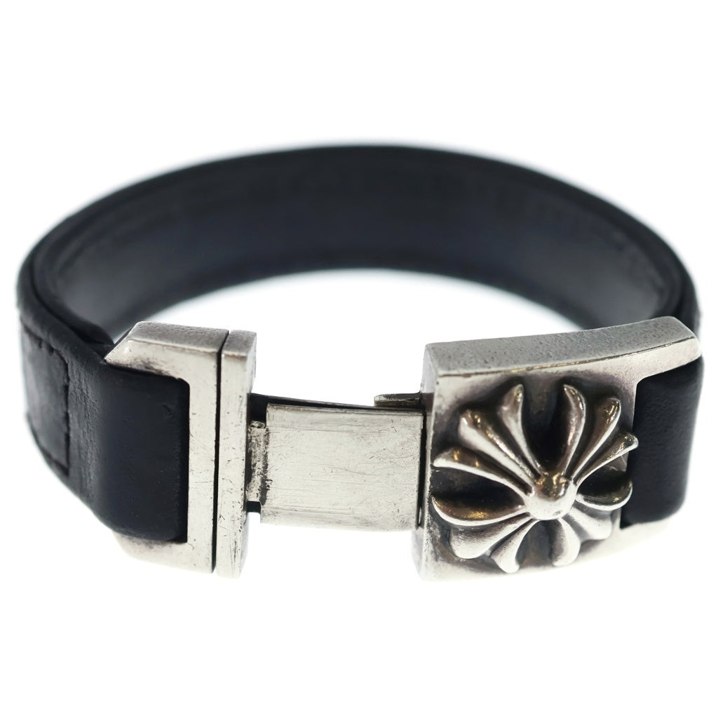 CHROME HEARTS(クロムハーツ) HARNESS CROSS BOX ハーネス クロスボックス レザーブレスレット シルバー/ブラック