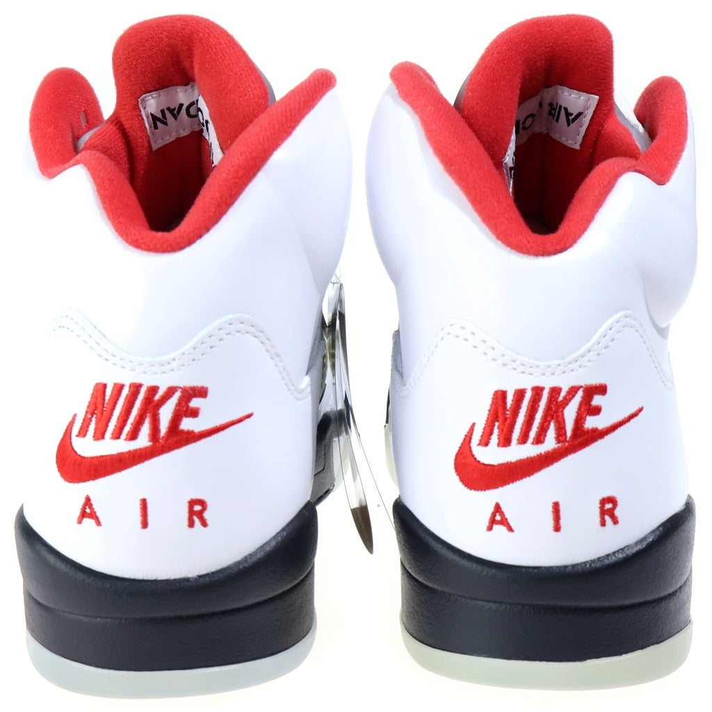 NIKE(ナイキ) AIR JORDAN RETRO FIRE RED エアジョーダン 5 レトロ ハイカットスニーカー シューズ ホワイト/レッド US9/27cm DA1911-102
