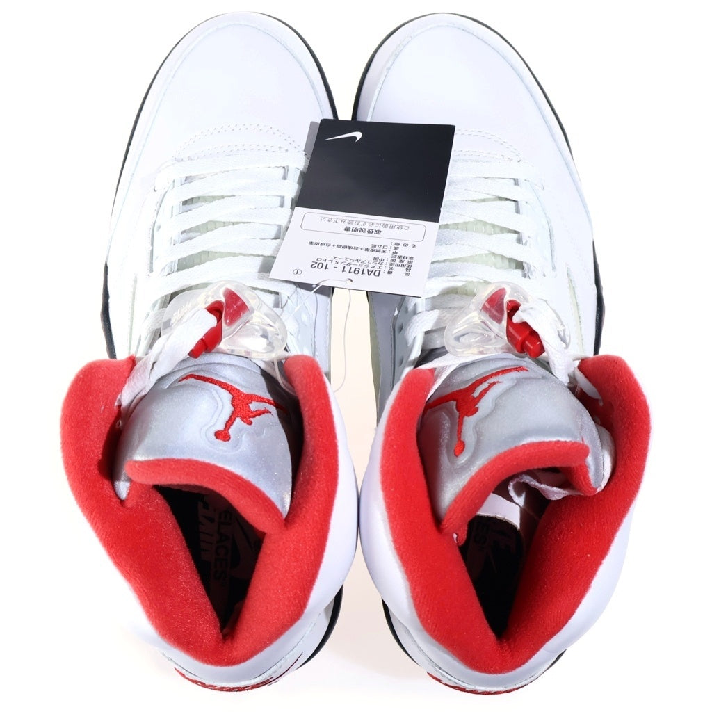 NIKE(ナイキ) AIR JORDAN RETRO FIRE RED エアジョーダン 5 レトロ ハイカットスニーカー シューズ ホワイト/レッド US9/27cm DA1911-102