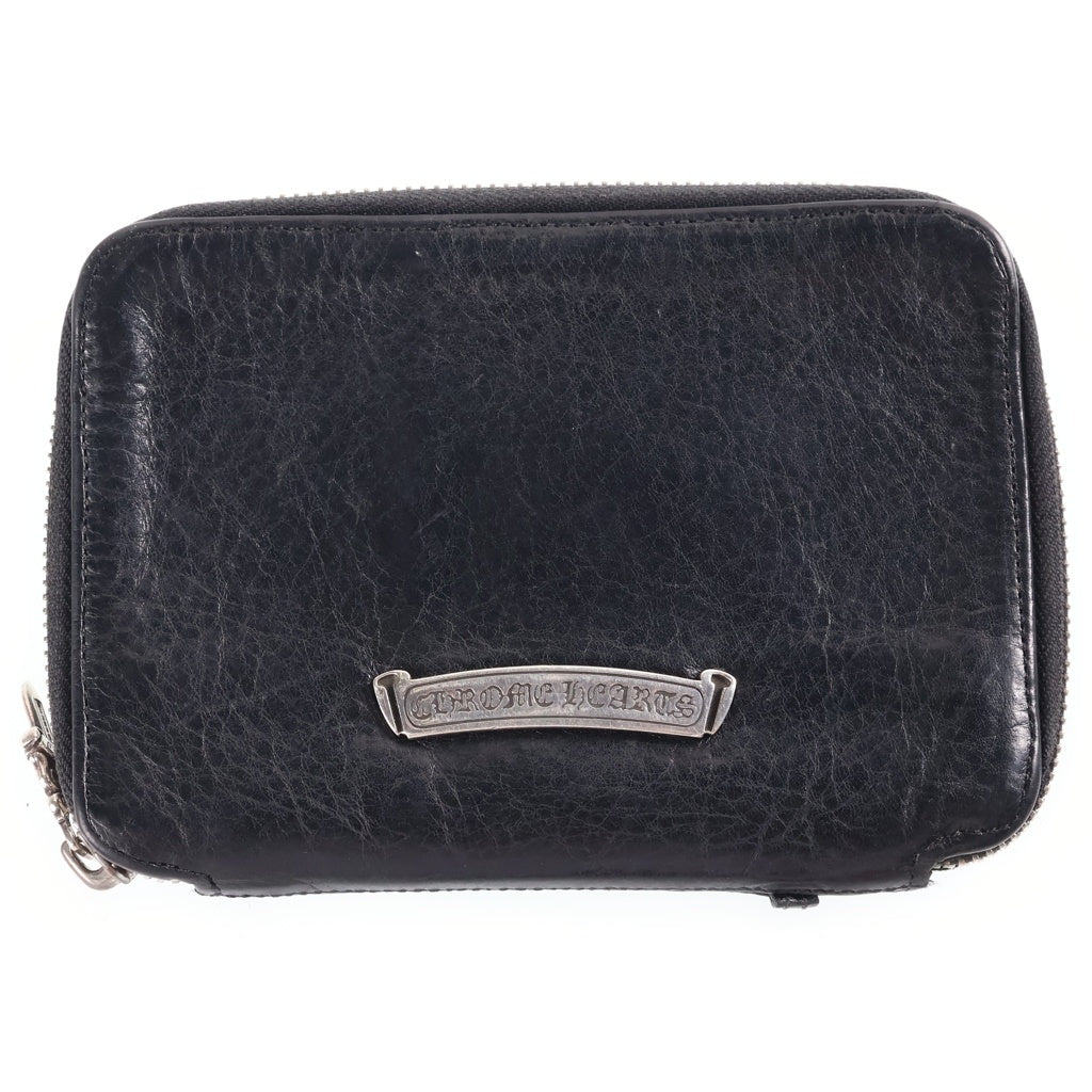 CHROME HEARTS(クロムハーツ) BANK ROBBER バンクロバー クロスパッチ付きレザー財布 ブラック
