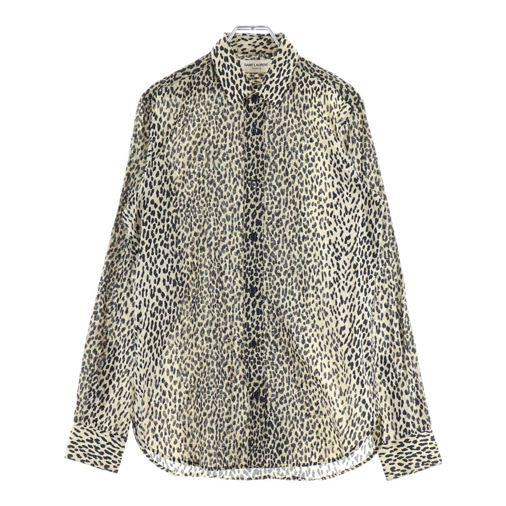 SAINT LAURENT PARIS(サンローランパリ) 13AW エディ期 ベイビーキャット総柄 長袖シャツ マルチカラー 323951 YM30P