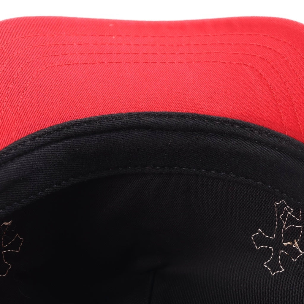 CHROME HEARTS(クロムハーツ) CH HAT CH刺繍 クロスパッチ 5パネル ベースボールキャップ 帽子 レッド