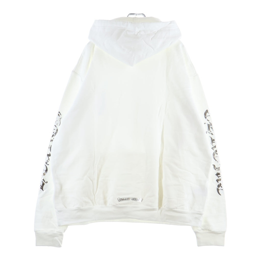CHROME HEARTS(クロムハーツ) WWW.CHROMEHEARTS.COM SILVER GLITTER HOODIE オンライン限定 グリッター 袖英字プリントプ ルオーバースウェットパーカー