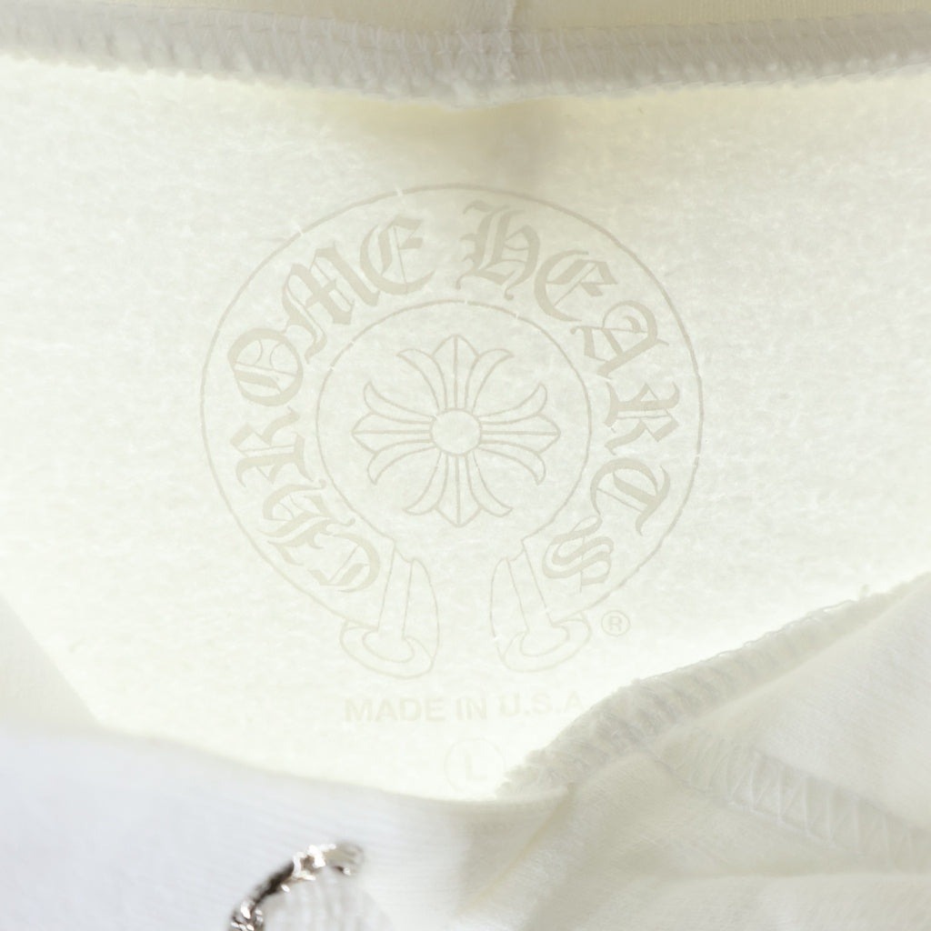 CHROME HEARTS(クロムハーツ) WWW.CHROMEHEARTS.COM SILVER GLITTER HOODIE オンライン限定 グリッター 袖英字プリントプ ルオーバースウェットパーカー