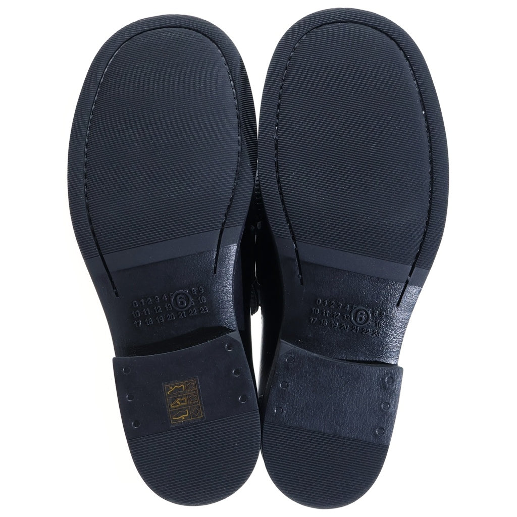 MM6 Maison Margiela(エムエムシックスメゾンマルジェラ) 26SS MOCASSIN シティ バイカーローファー レザーシューズ ブラック SH1WR0006