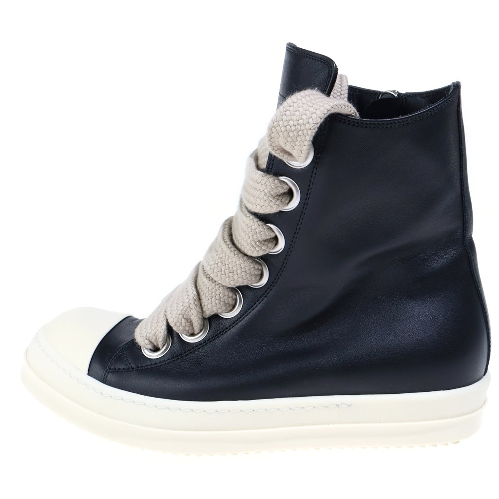 Rick Owens(リックオウエンス) 26AW JUMBOLACE SNEAKERS ジャンボレース レザーハイカットスニーカー ブラック RU02F4892LCOW2-BLK-MILK-MILK