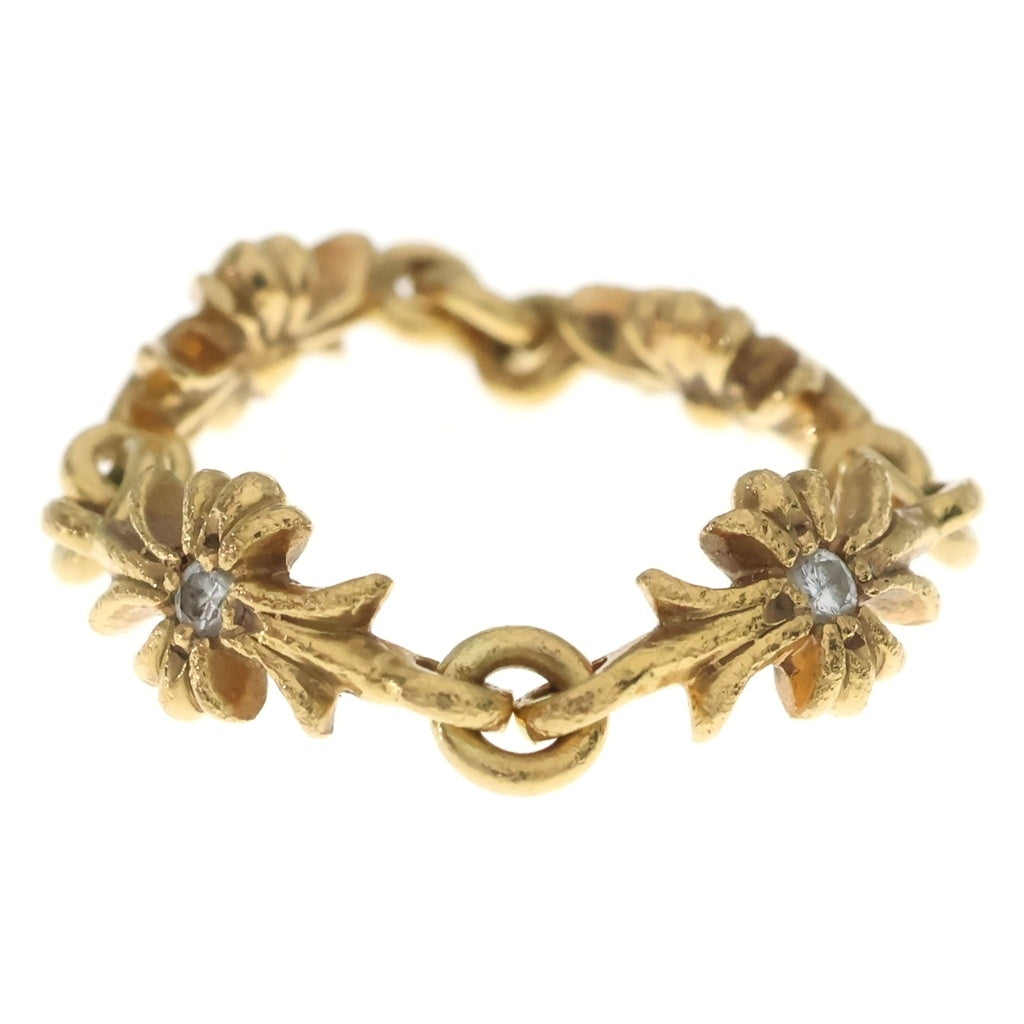 CHROME HEARTS(クロムハーツ) 22K RING TNY E CH PLS P/DIA タイニーE CHプラスリング PAVEダイヤ ゴールド レディース