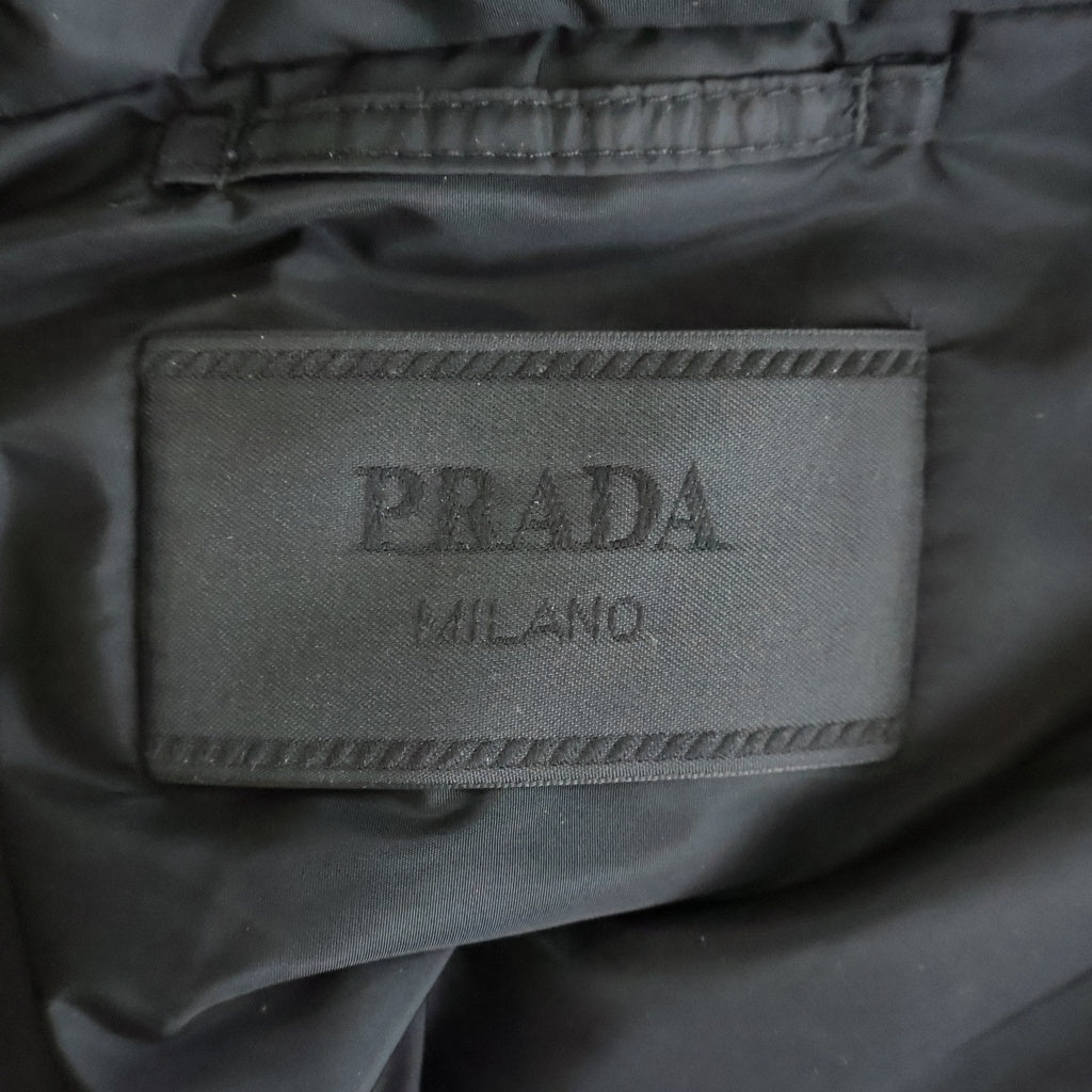 PRADA(プラダ) RE-NYLON JACKET リナイロン トライアングルロゴデザイン ハーフジップダウンジャケット ブラック SGC914 S000 1WQ9