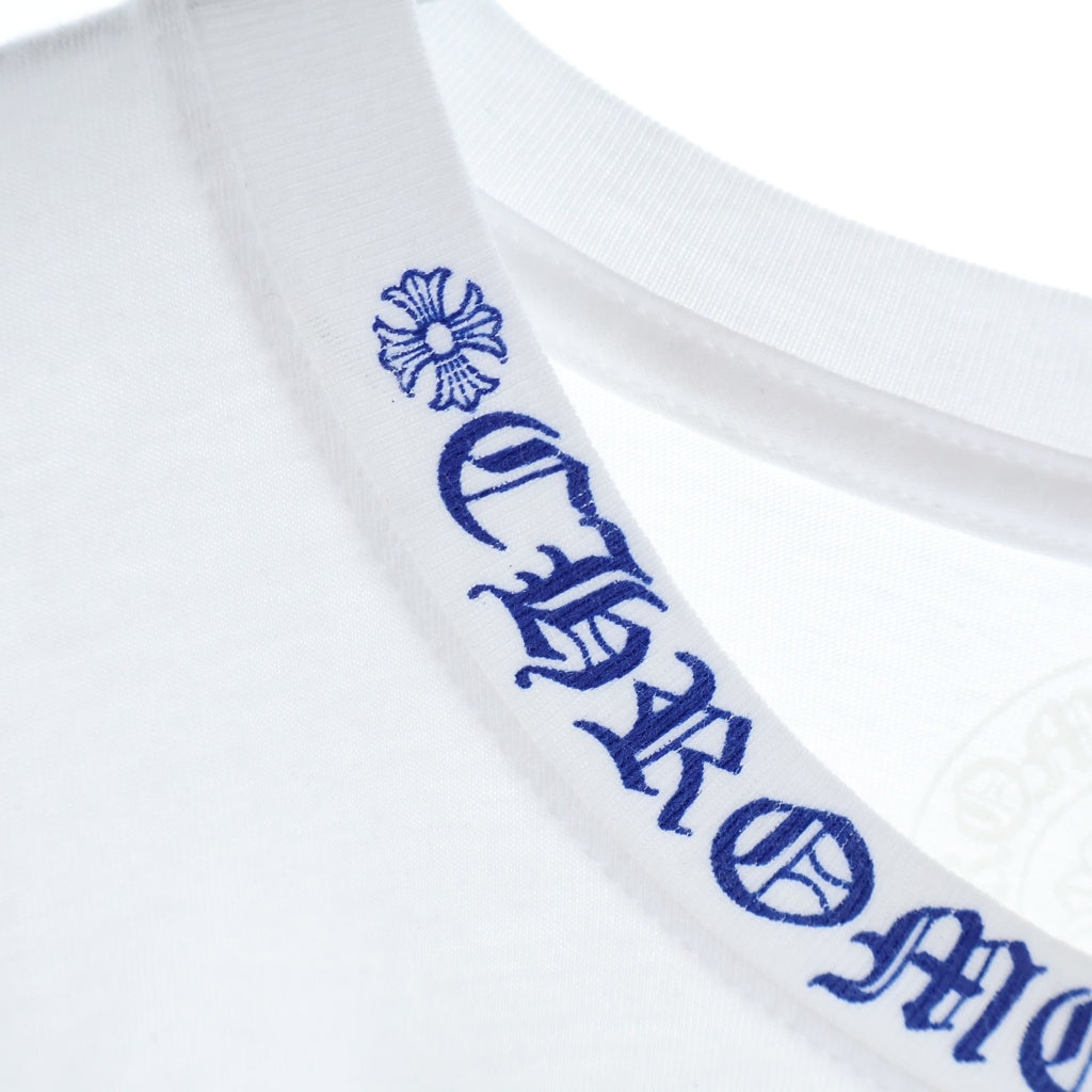 CHROME HEARTS(クロムハーツ) CH LS NECK LOGO ネックロゴプリント 袖ロゴ 長袖Tシャツ ロングスリーブカットソー ホワイト