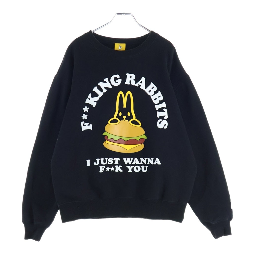 FR2(エフアールツー) Rabbit Burger Sweatshirts ラビットバーガー スウェットトレーナー ブラック